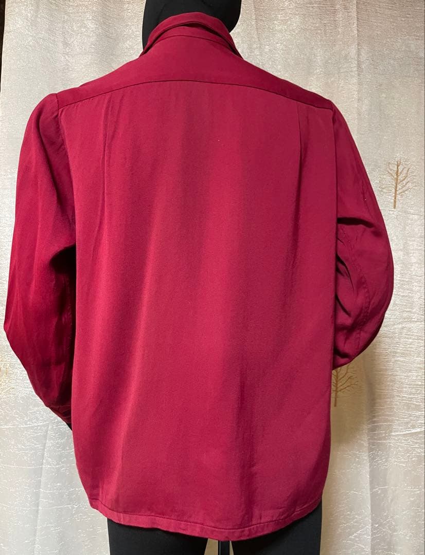 50's Towncraft レーヨンシャツ ワインレッド