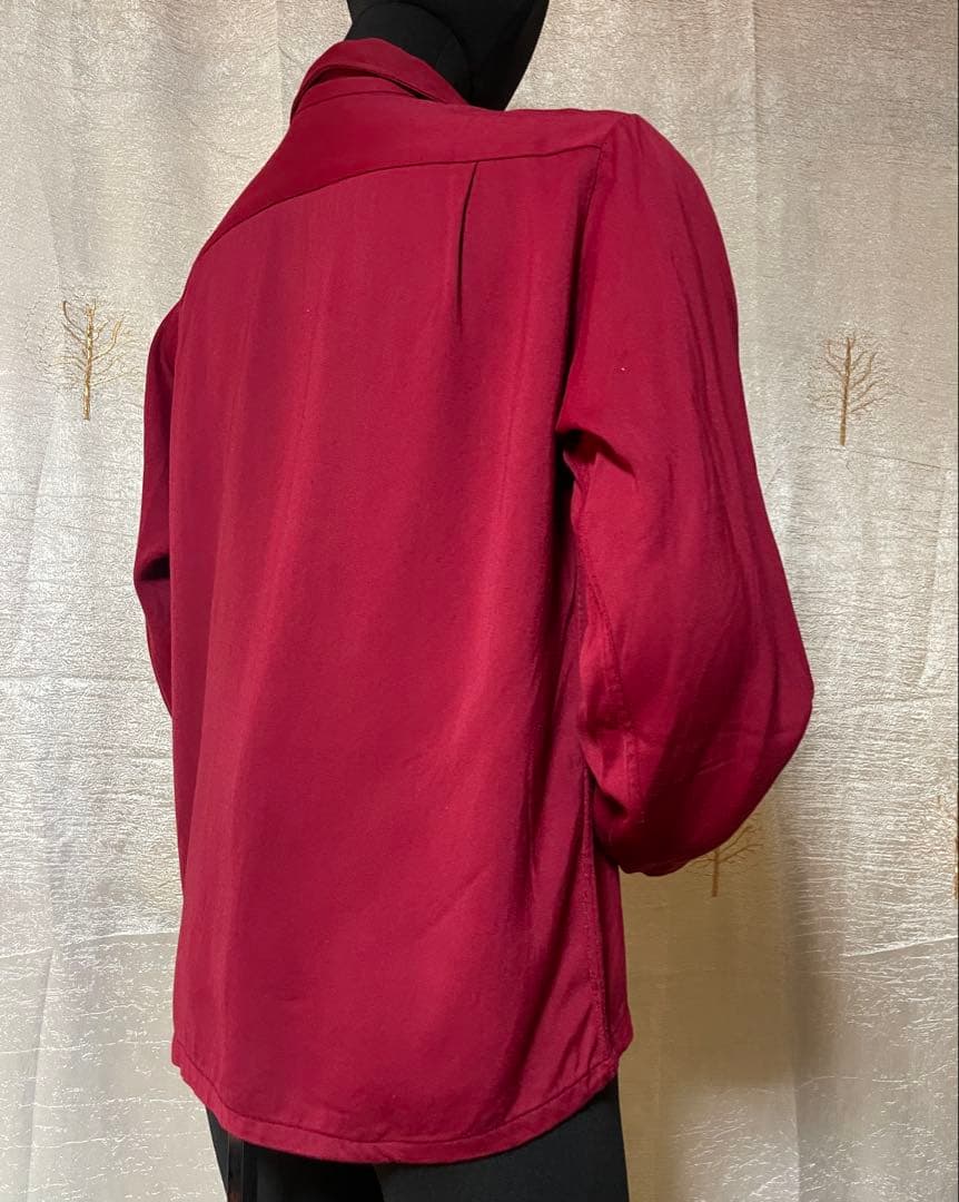 50's Towncraft レーヨンシャツ ワインレッド