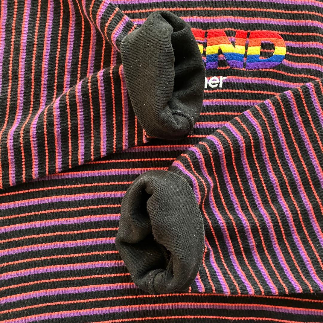 DAIRIKU 22SS ボーダー ロングTシャツ 刺繍ロゴ 長袖カットソー F