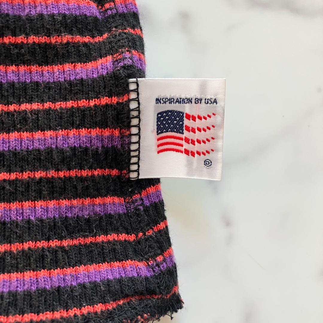 DAIRIKU 22SS ボーダー ロングTシャツ 刺繍ロゴ 長袖カットソー F