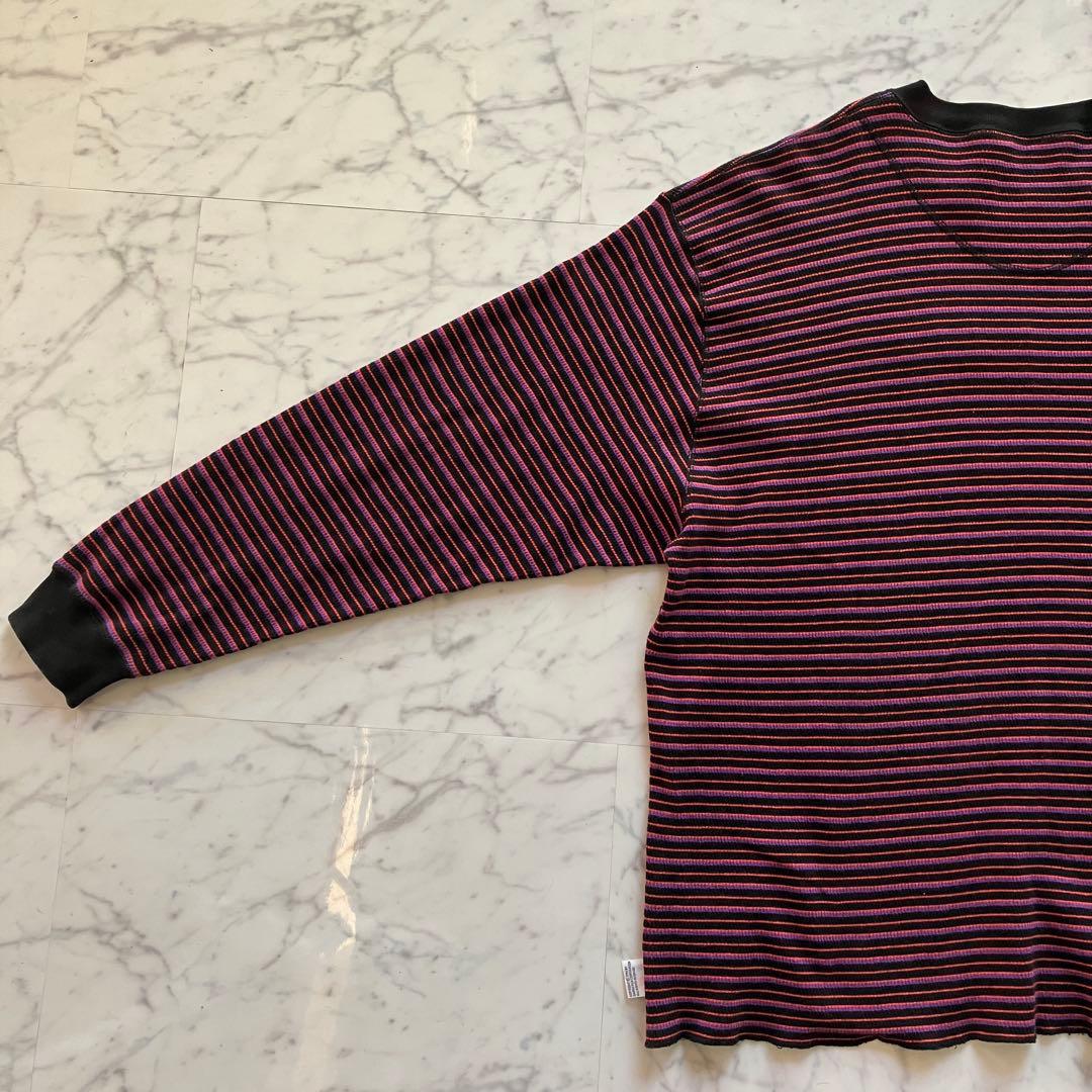 DAIRIKU 22SS ボーダー ロングTシャツ 刺繍ロゴ 長袖カットソー F