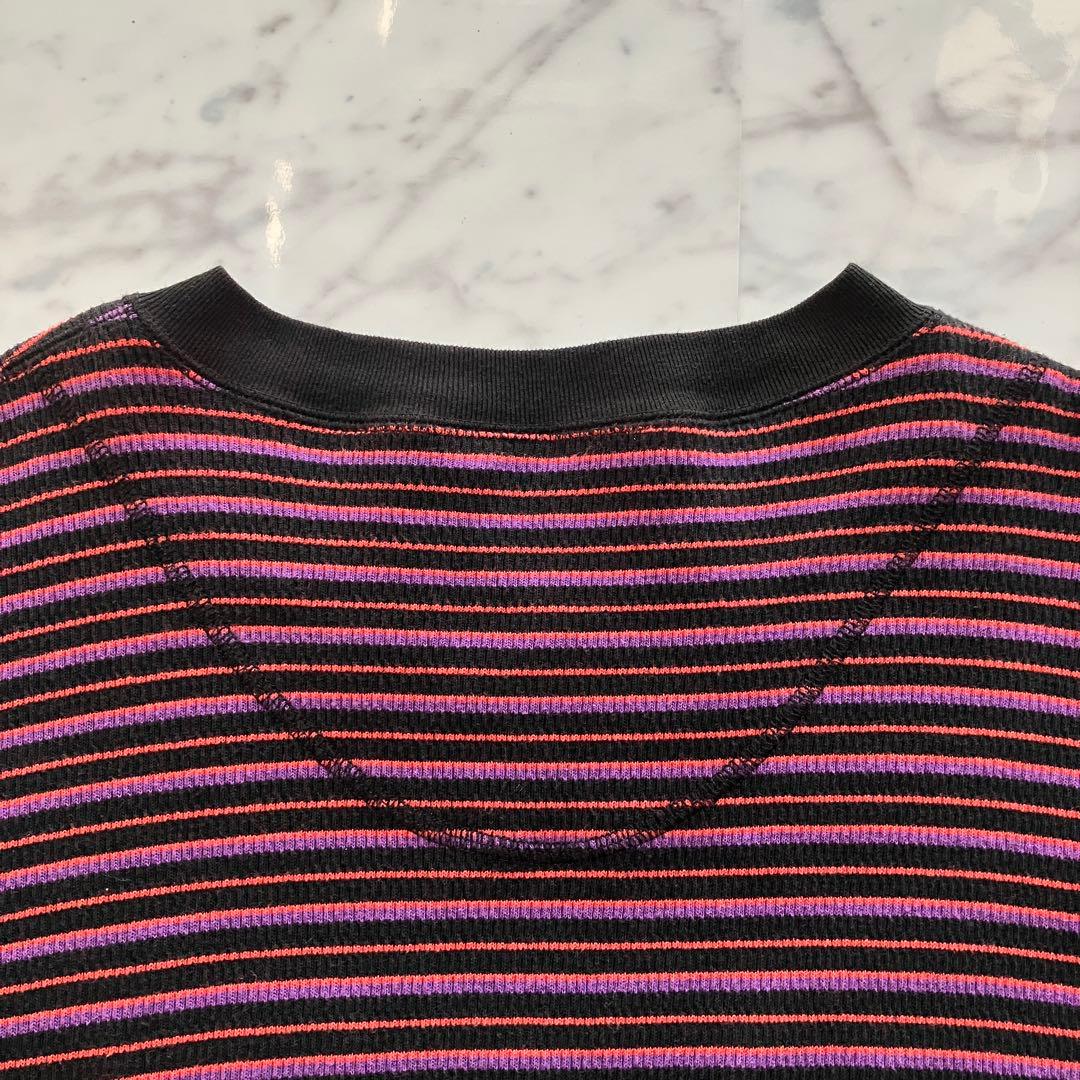 DAIRIKU 22SS ボーダー ロングTシャツ 刺繍ロゴ 長袖カットソー F