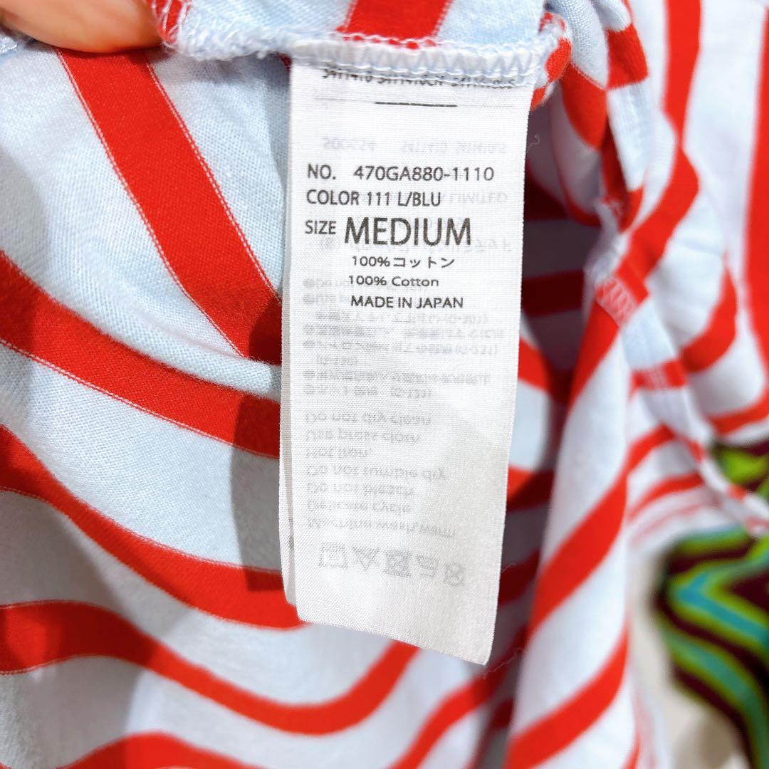 nagonstans ナゴンスタンス ボーダー　パネルスリーブTシャツ