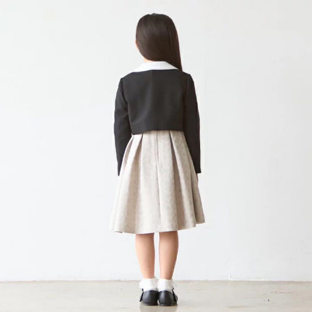 新品　フォーマル　ジャガードリボンOP+衿つきJK ワンピ　ジャケット　セット