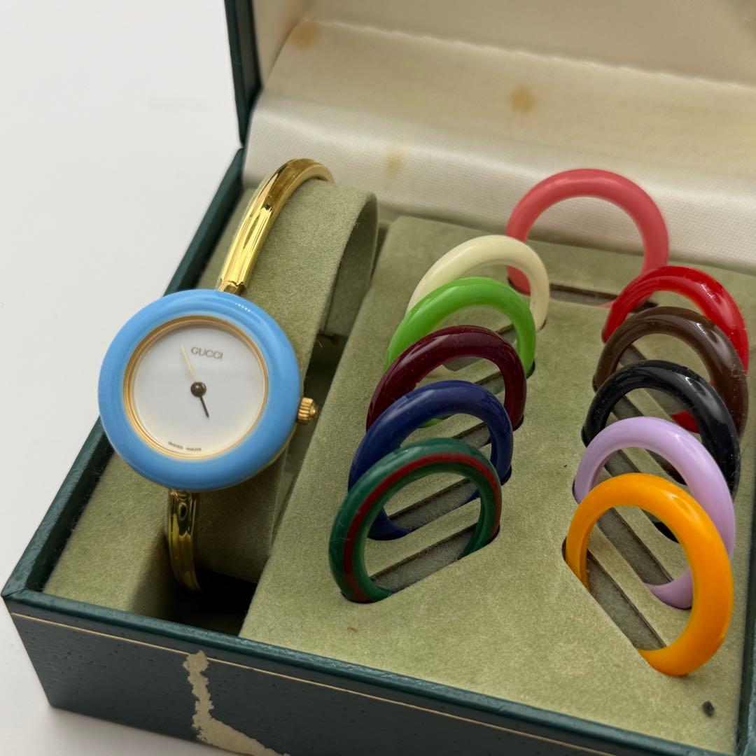 【デッドストック】グッチ　チェンジベゼル　クォーツ　ベゼル11個付　11.12