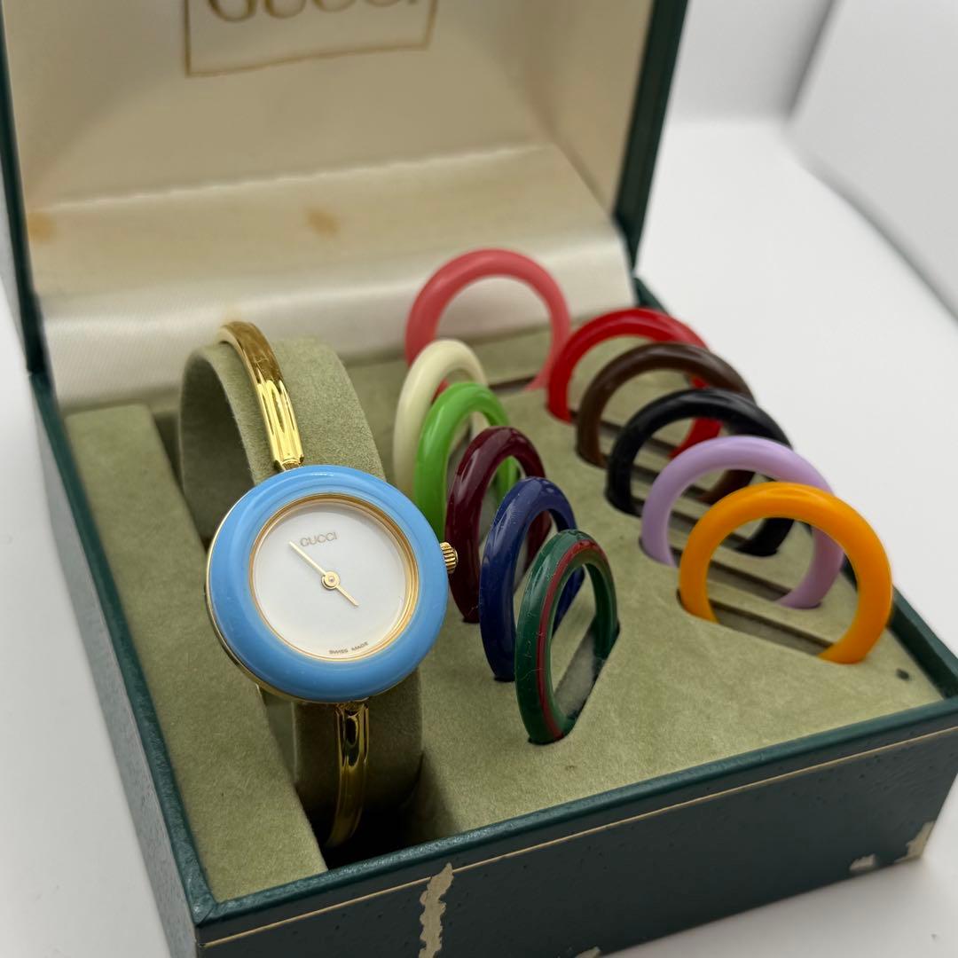 【デッドストック】グッチ　チェンジベゼル　クォーツ　ベゼル11個付　11.12