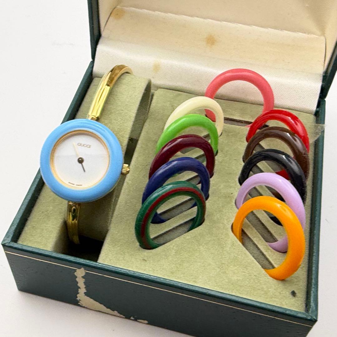 【デッドストック】グッチ　チェンジベゼル　クォーツ　ベゼル11個付　11.12