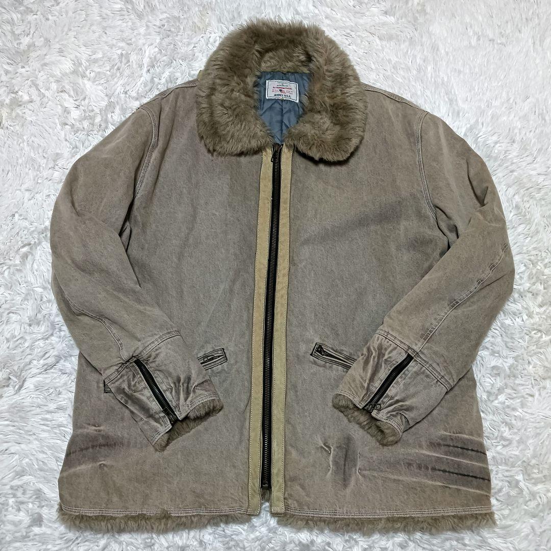 AVIREX　フライトジャケット　ミリタリー　B-3　ファー　4L　大きいサイズ