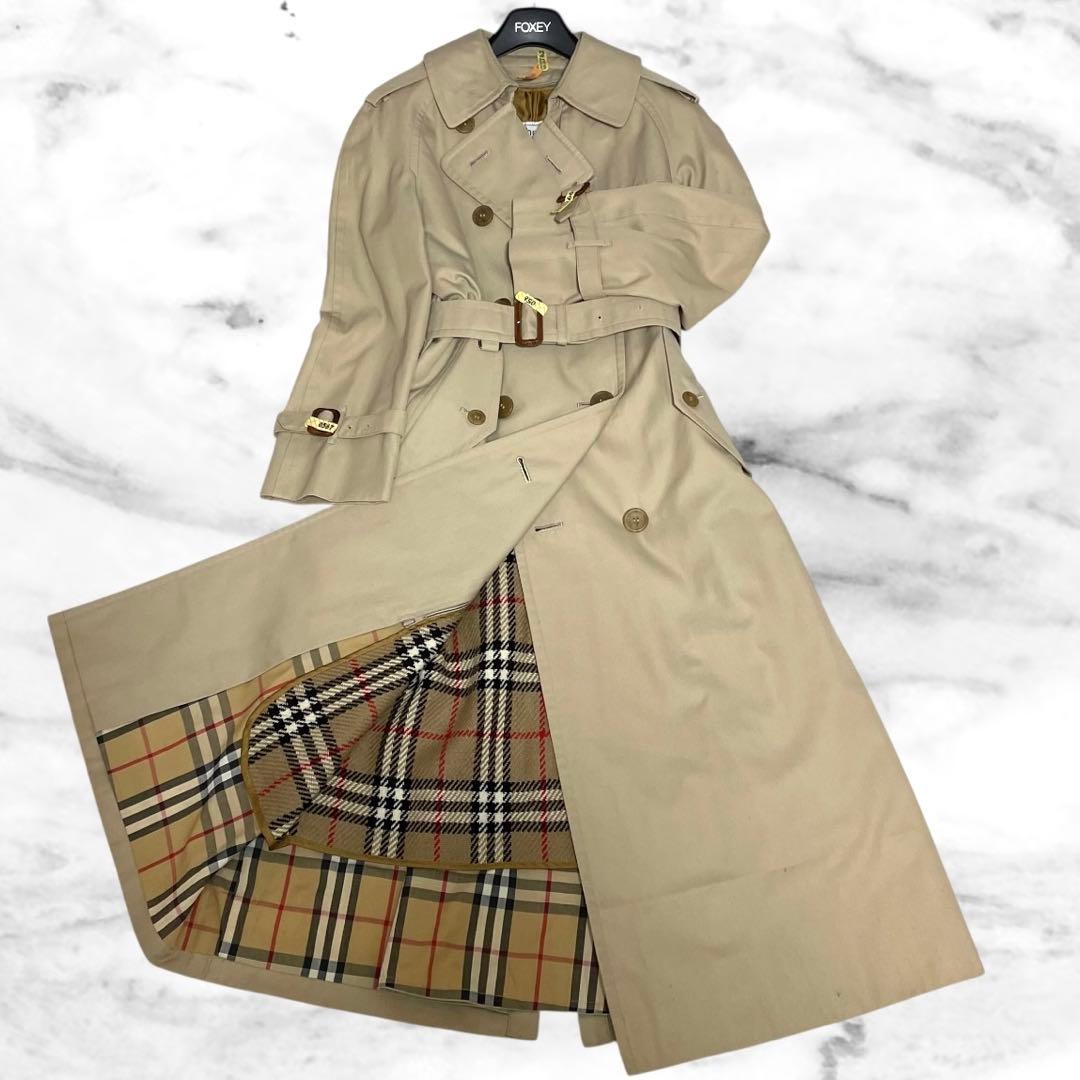 着丈110 ✨バーバリー✨ロングトレンチコート ライナー付き38 クリーニング済