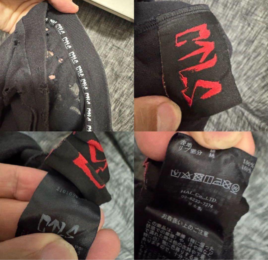 定価30800円 CVTVLIST ダメージ加工プルオーバー カットソー　黒