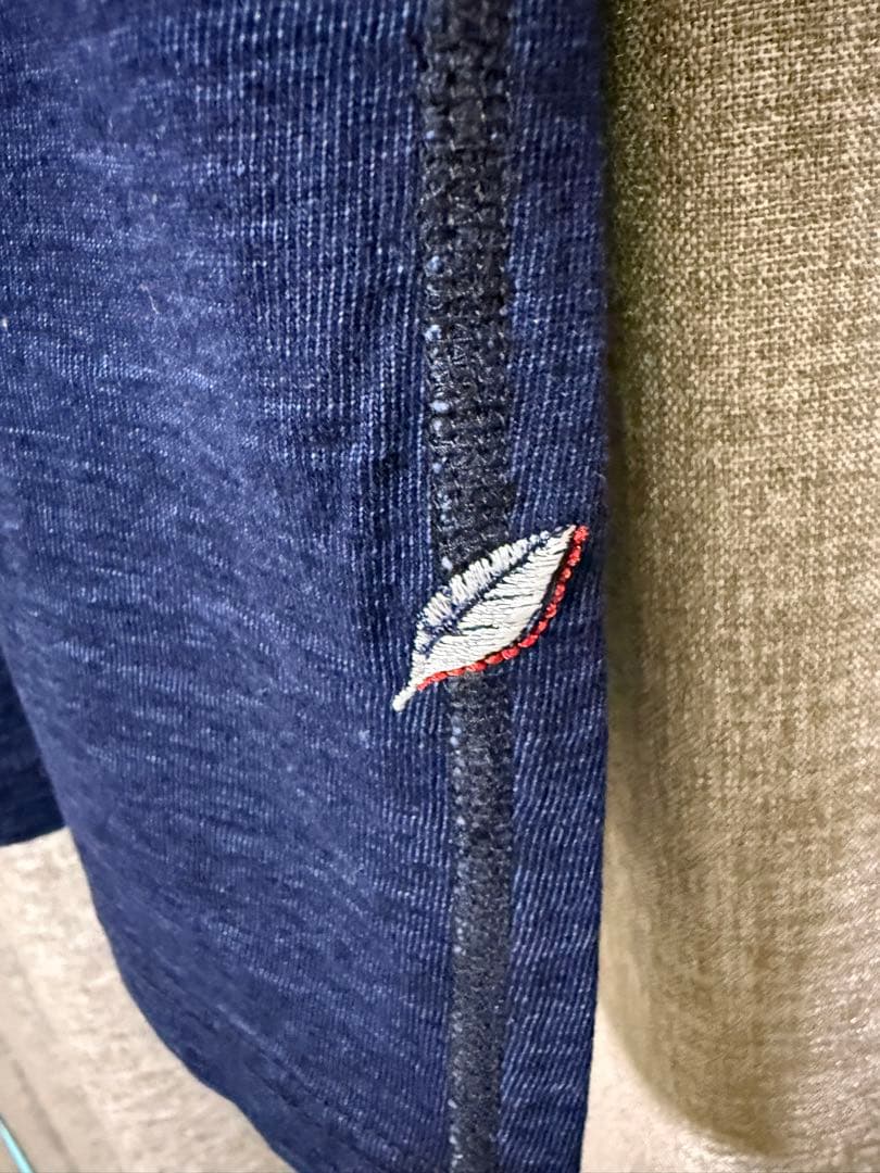 Pure Blue Japan - リブ袖ヘンリーネックTシャツ