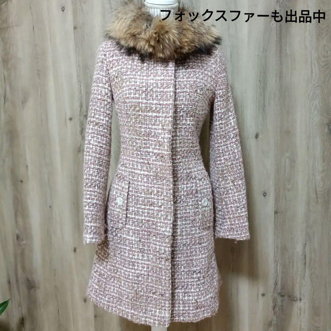 値下げ⤵Max＆co アルパカモヘア混 ツイードロングコートSize38美た品