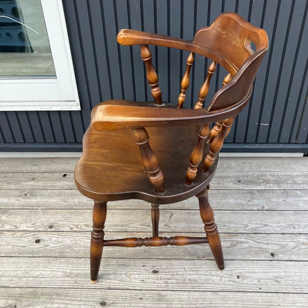 ③ ヴィンテージ 飛騨産業 キツツキ 木製椅子 ウインザーチェア アームチェア