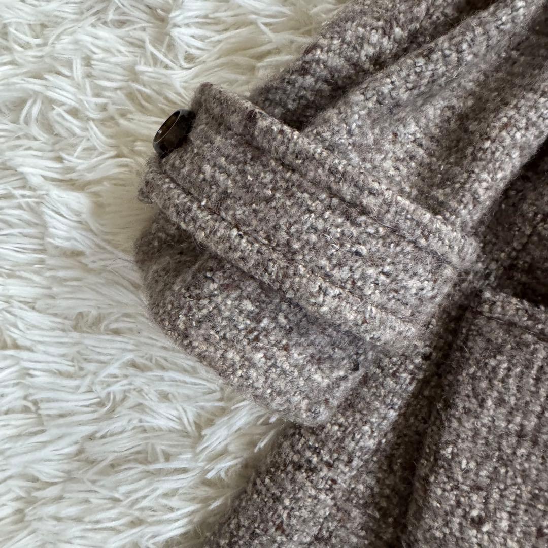 【美品】マックスマーラ ロングコート ツイード ベルト付き モヘア シルク