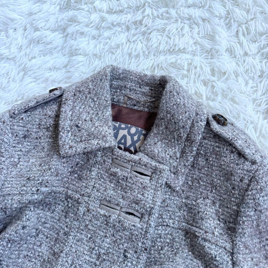 【美品】マックスマーラ ロングコート ツイード ベルト付き モヘア シルク