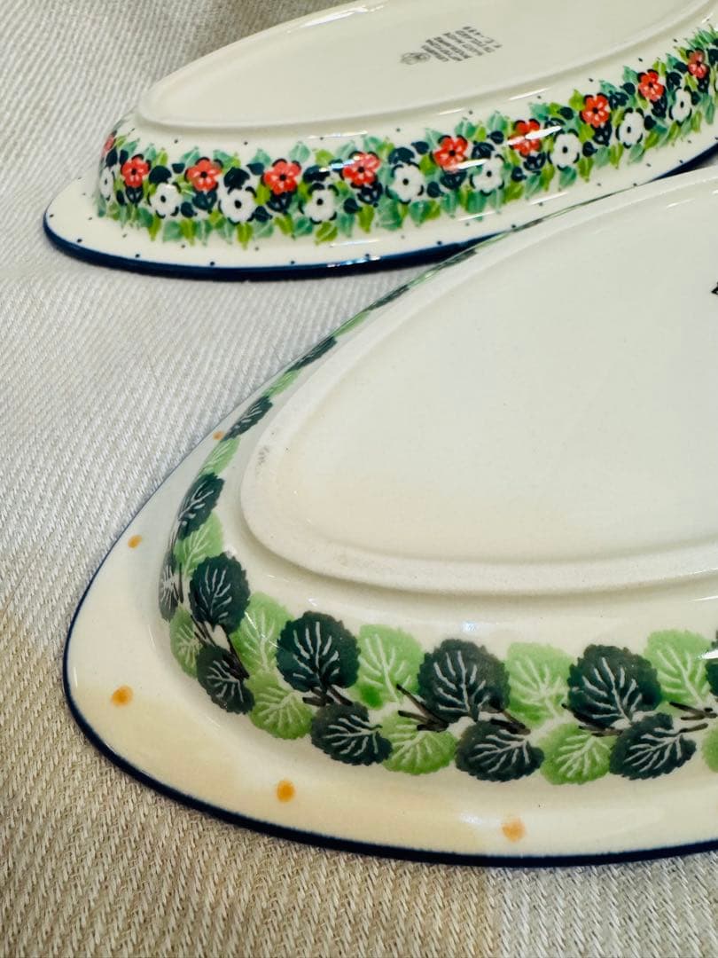 ポーリッシュポタリーお魚プレート2枚セット