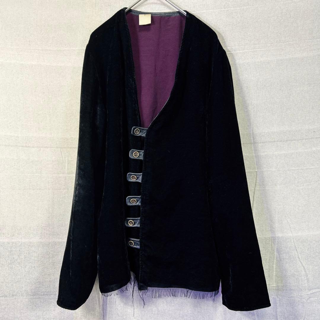 N.HOOLYWOOD ノーカラーベロアジャケット