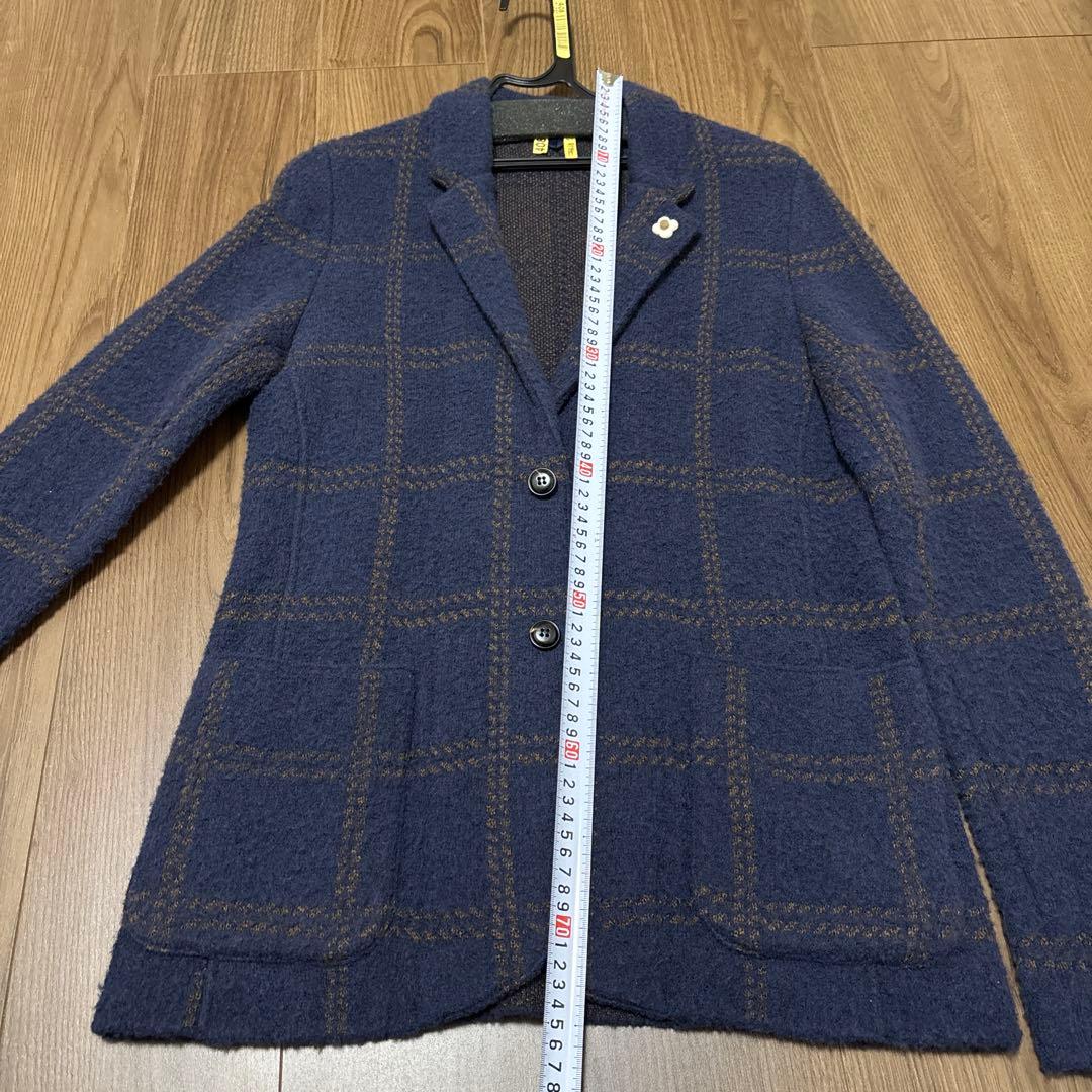 LARDINI ネイビー チェック柄 ジャケット