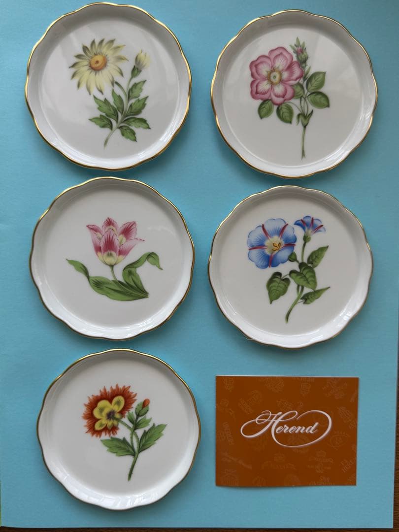 ハンガリー高級Herend（ヘレンド）の小皿5枚セット