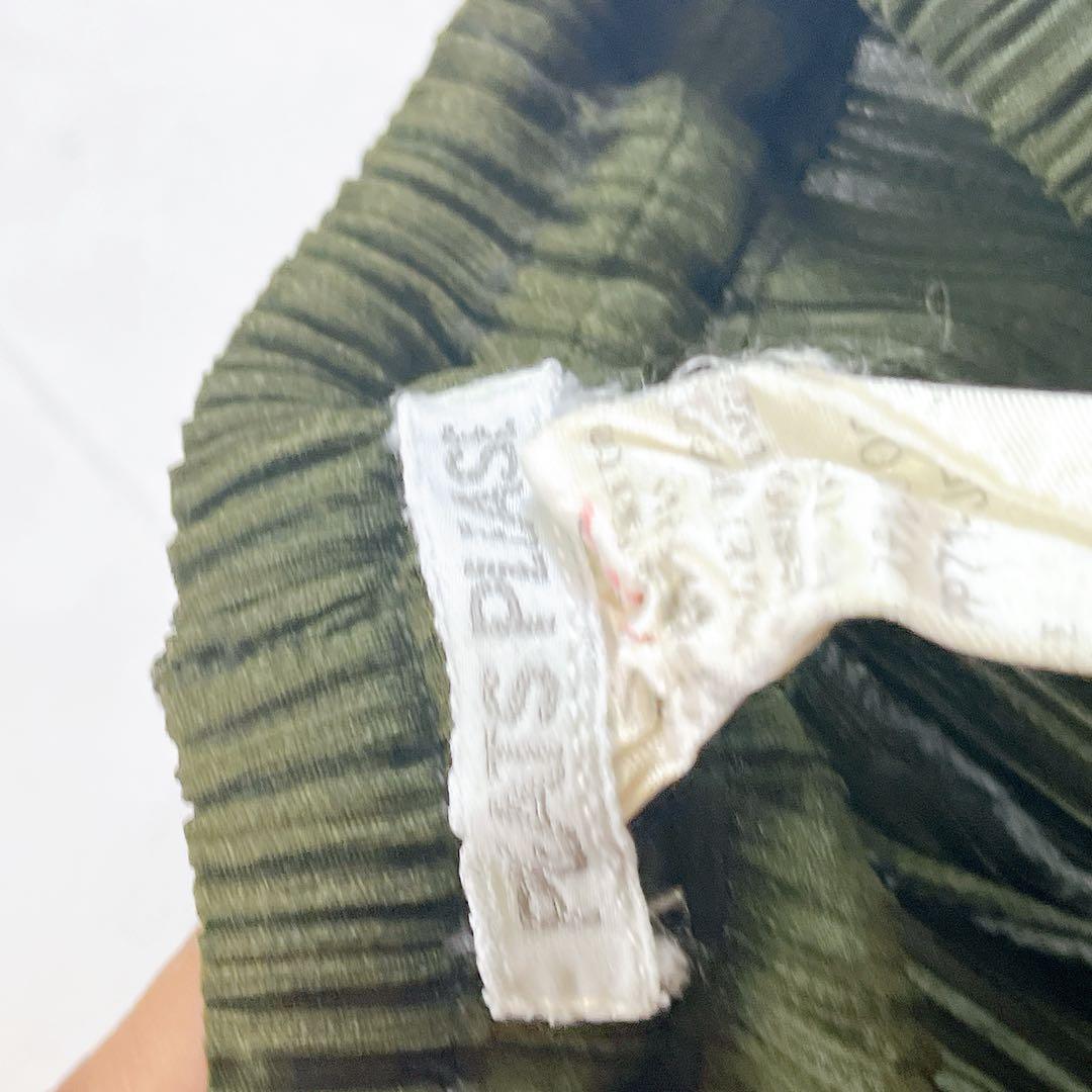 極美品✨プリーツプリーズ サイズ 3オリーブ カーキ グリーン 緑 パンツ ズボ