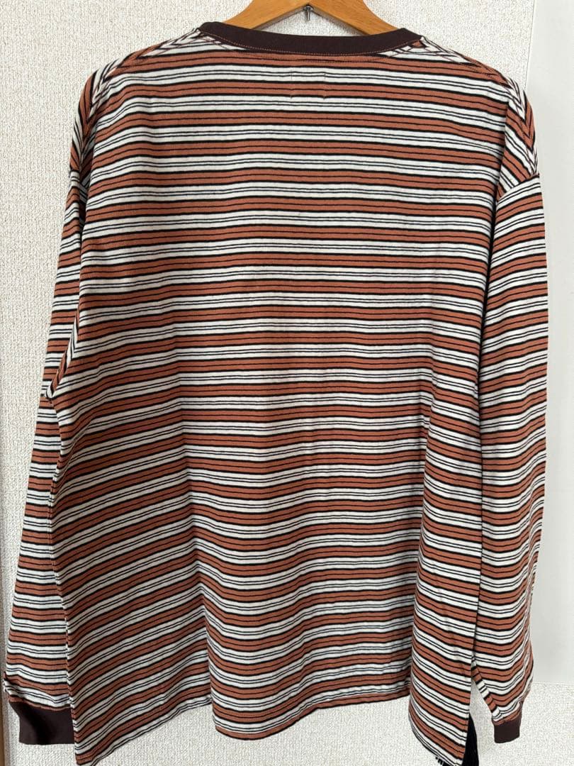 【YANUK】24SSボーダーロングスリーブ ワイドTシャツ Ｌサイズ