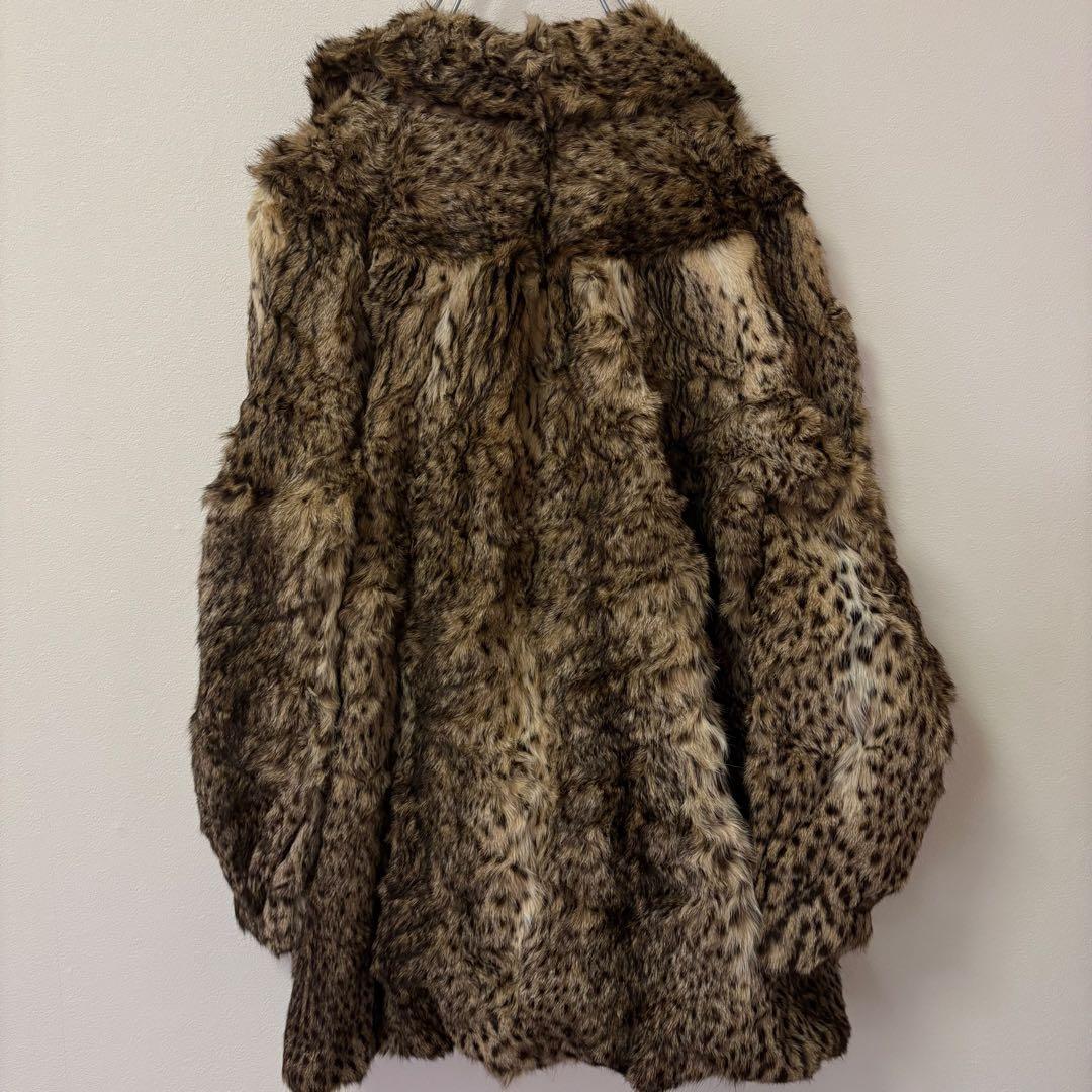 王道： 極美品✨ 豪華リアルファーコート 豹柄 リンクス風 希少 L相当 セレブ