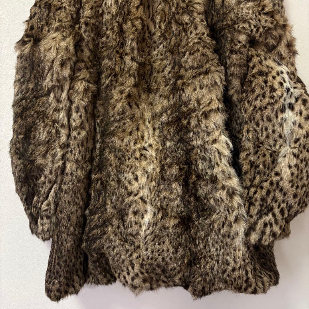 王道： 極美品✨ 豪華リアルファーコート 豹柄 リンクス風 希少 L相当 セレブ