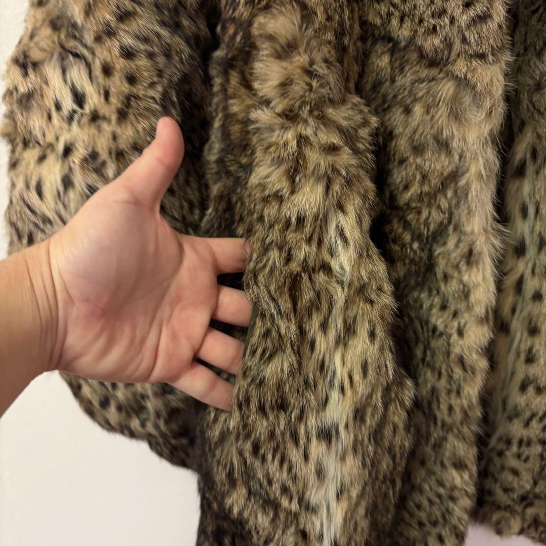 王道： 極美品✨ 豪華リアルファーコート 豹柄 リンクス風 希少 L相当 セレブ