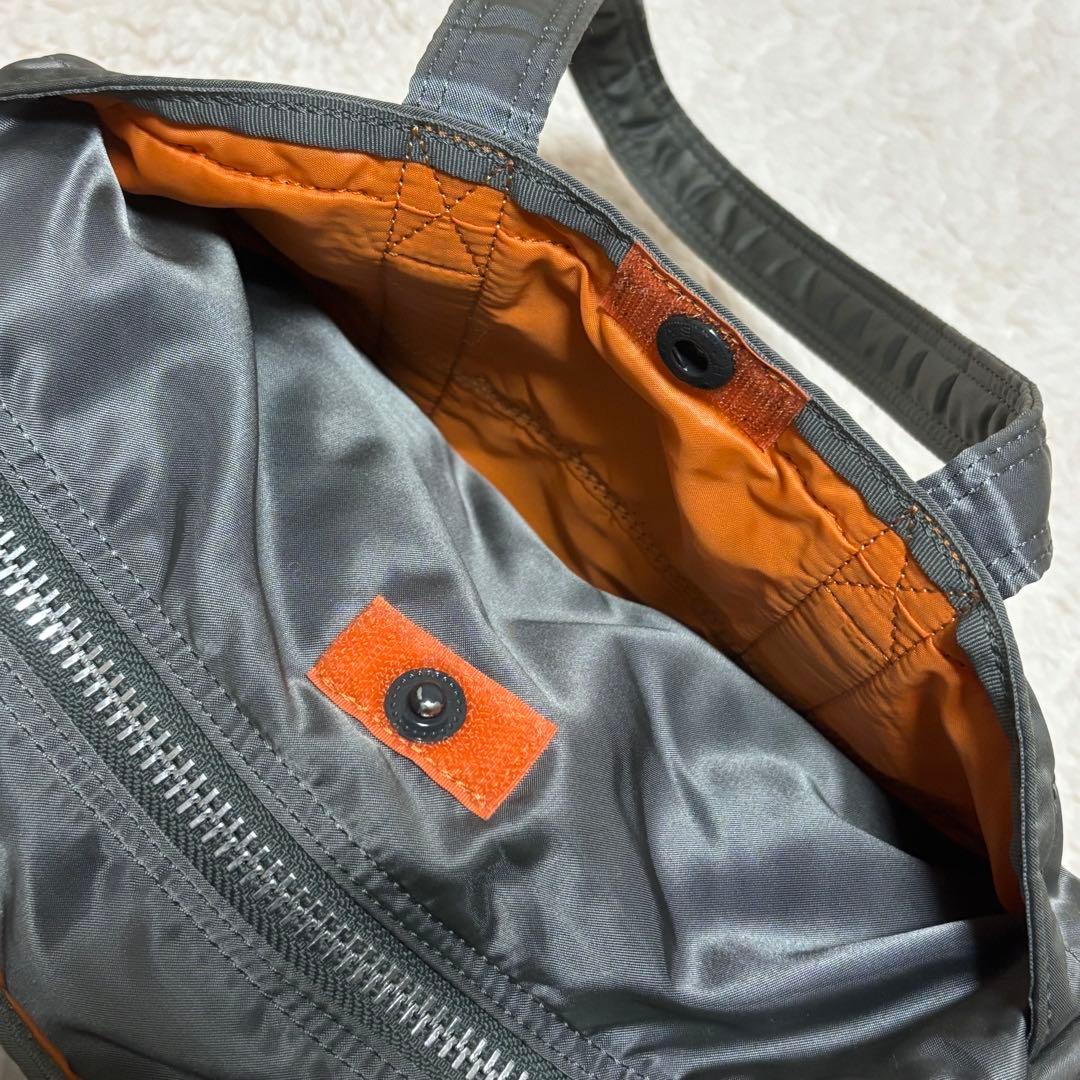 【美品】PORTER タンカー ミニボストン ドラムバッグ シルバーグレー S