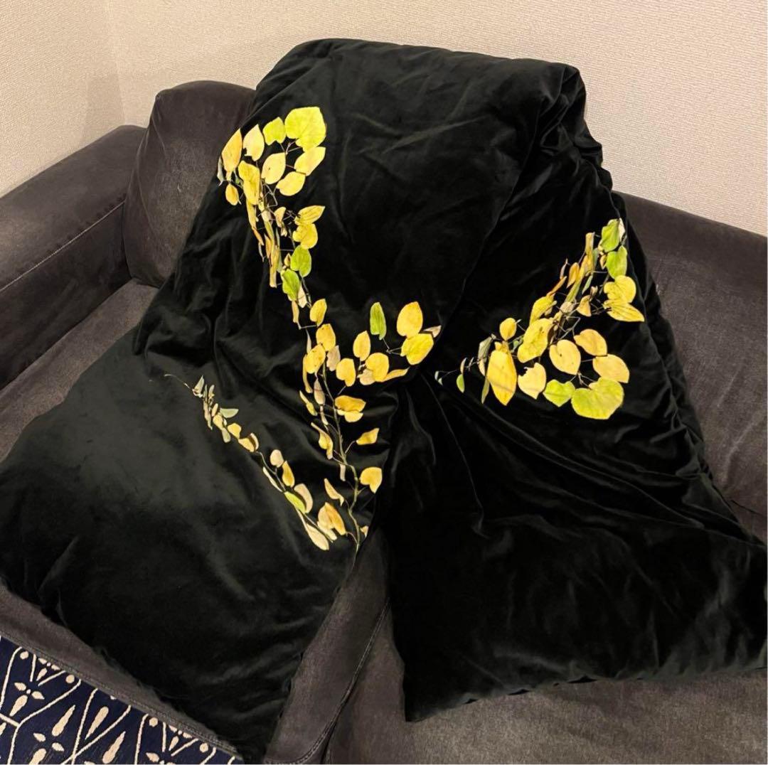 DRIES VAN NOTEN 19aw ベロア　プリント　ダウンマフラー