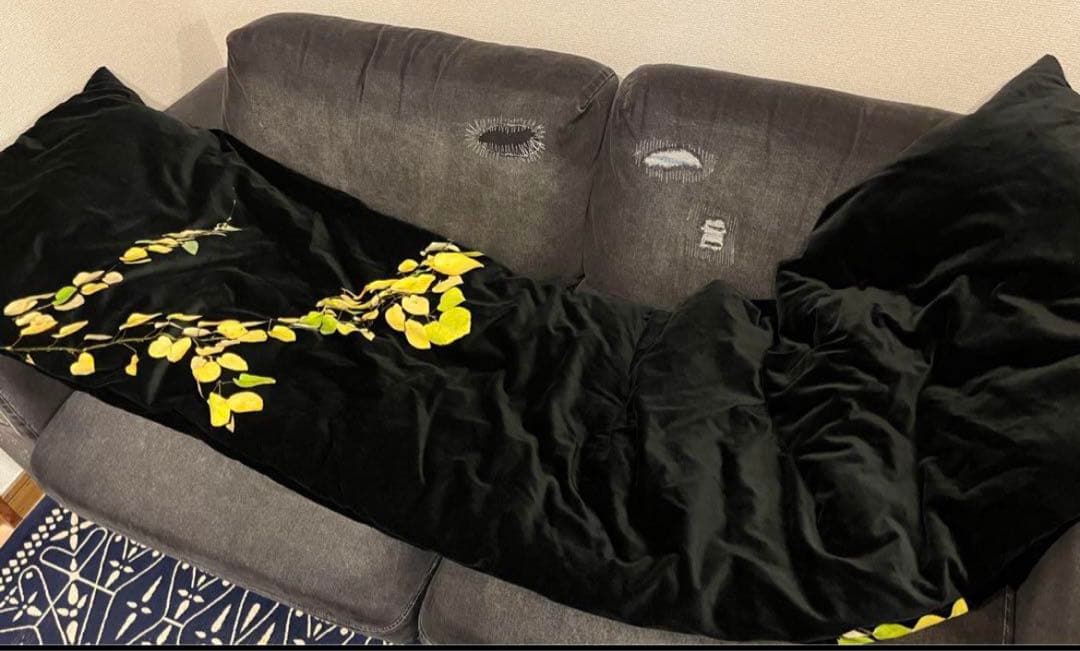 DRIES VAN NOTEN 19aw ベロア　プリント　ダウンマフラー