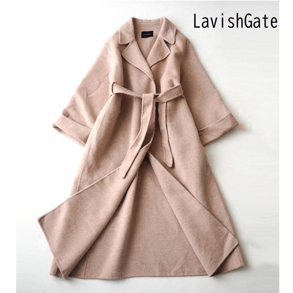 lavishgate ワイドスリーブリバーコート ウール ガウン ロングコート