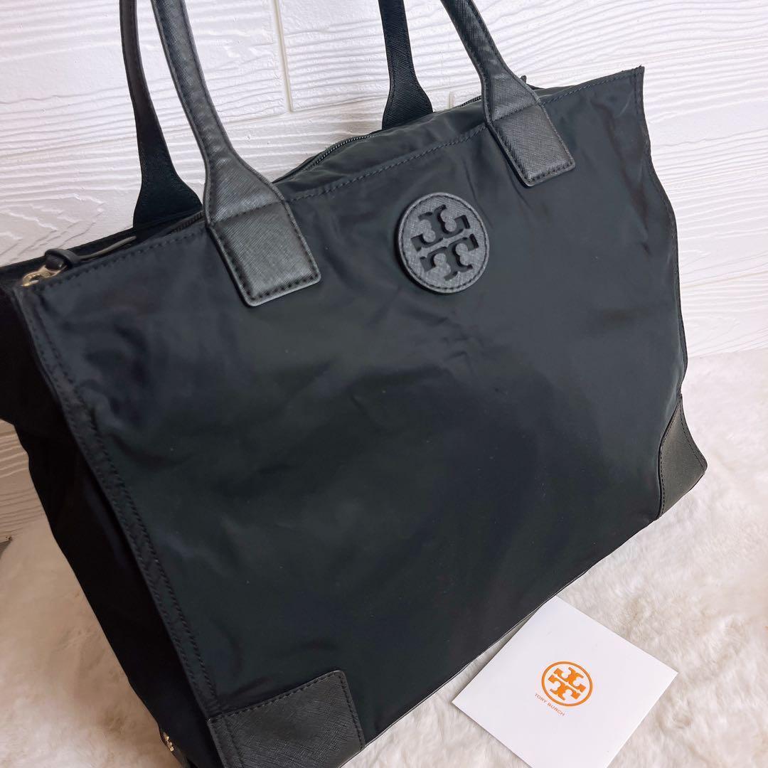 美品☆TORY BURCH トリーバーチ トートバッグ ナイロンブラック大容量