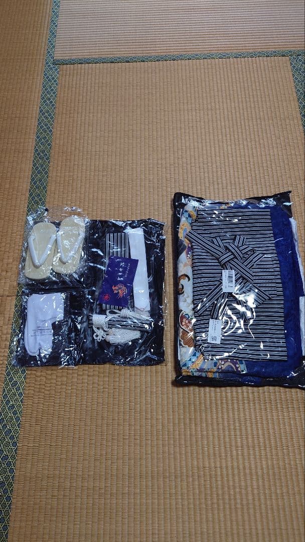 七五三　753 着物セット　5歳児　青色着物と草履セット