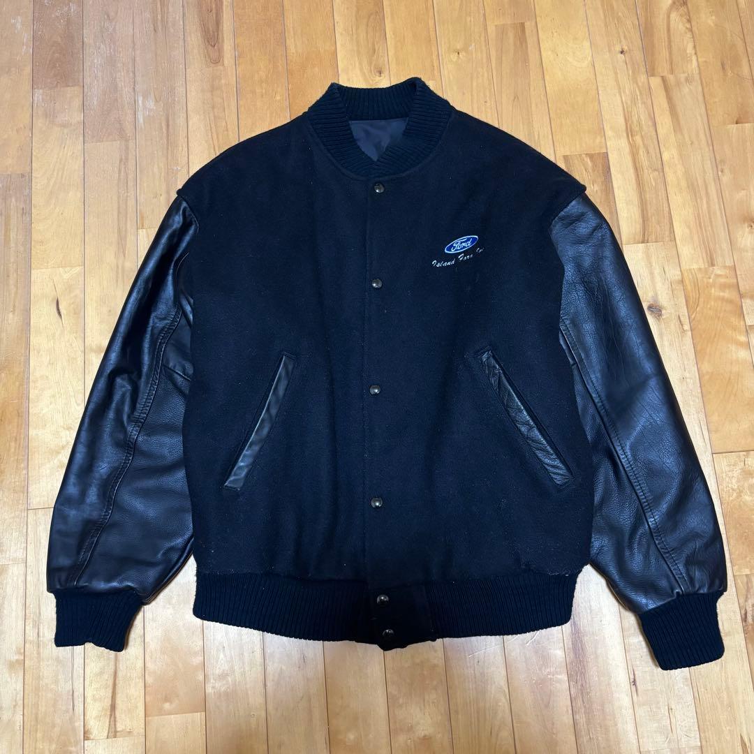 フォード　スタジャン　袖レザー　 ブルゾン　企業　90s 古着