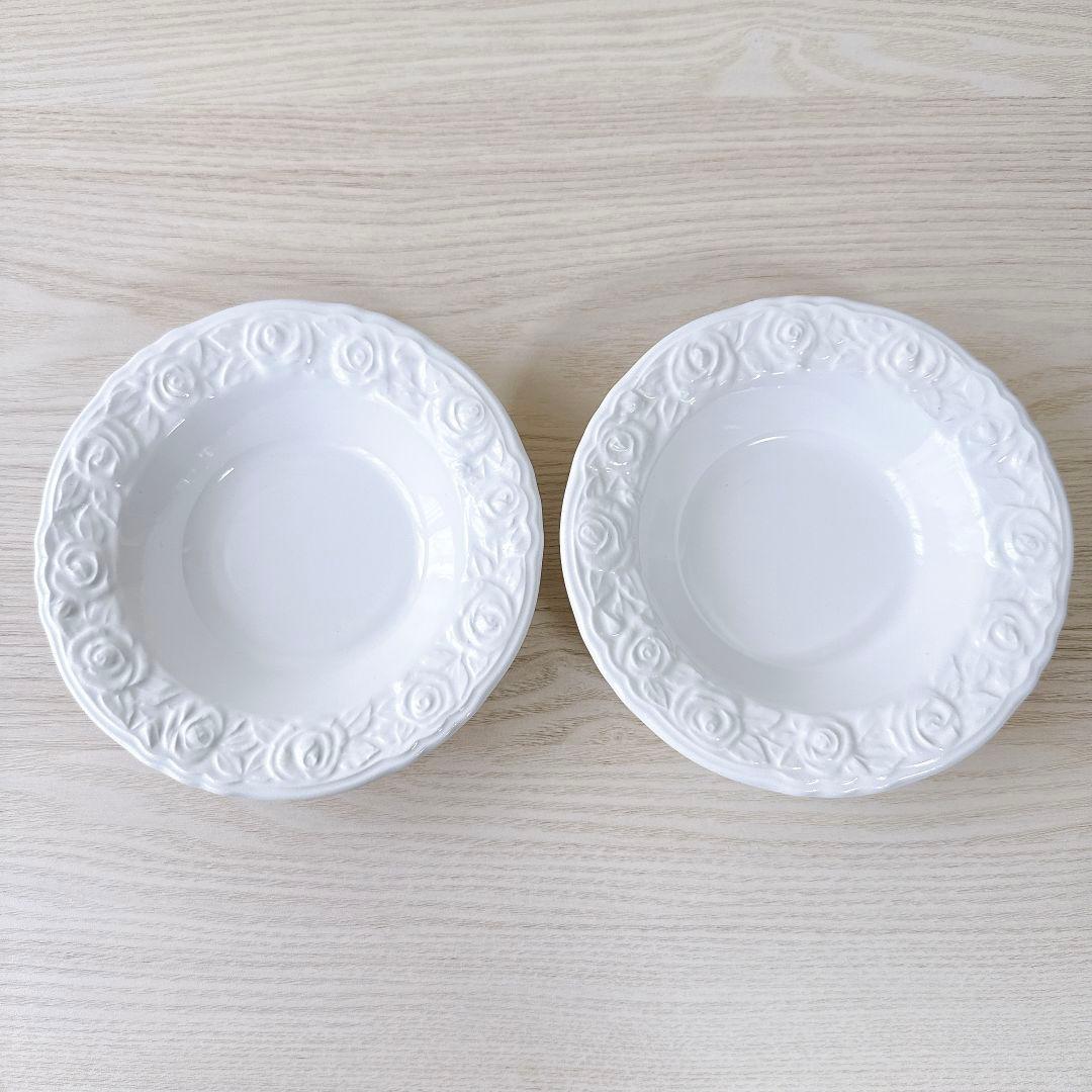 quadritoglio 　バラ柄　深皿　イタリア製　6枚セット