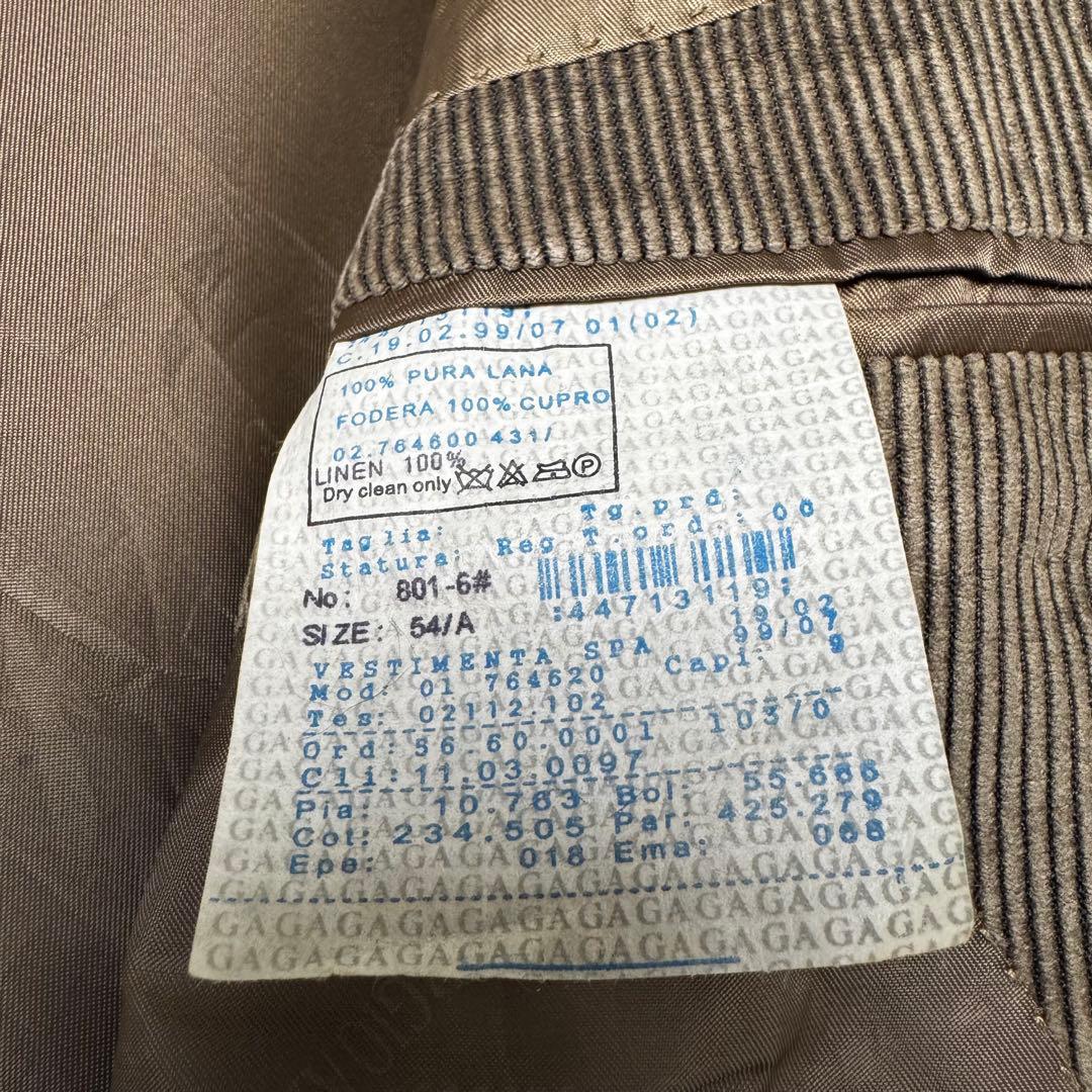 GIORGIO ARMANI エルボーパッチ コーデュロイ 3Bジャケット 54