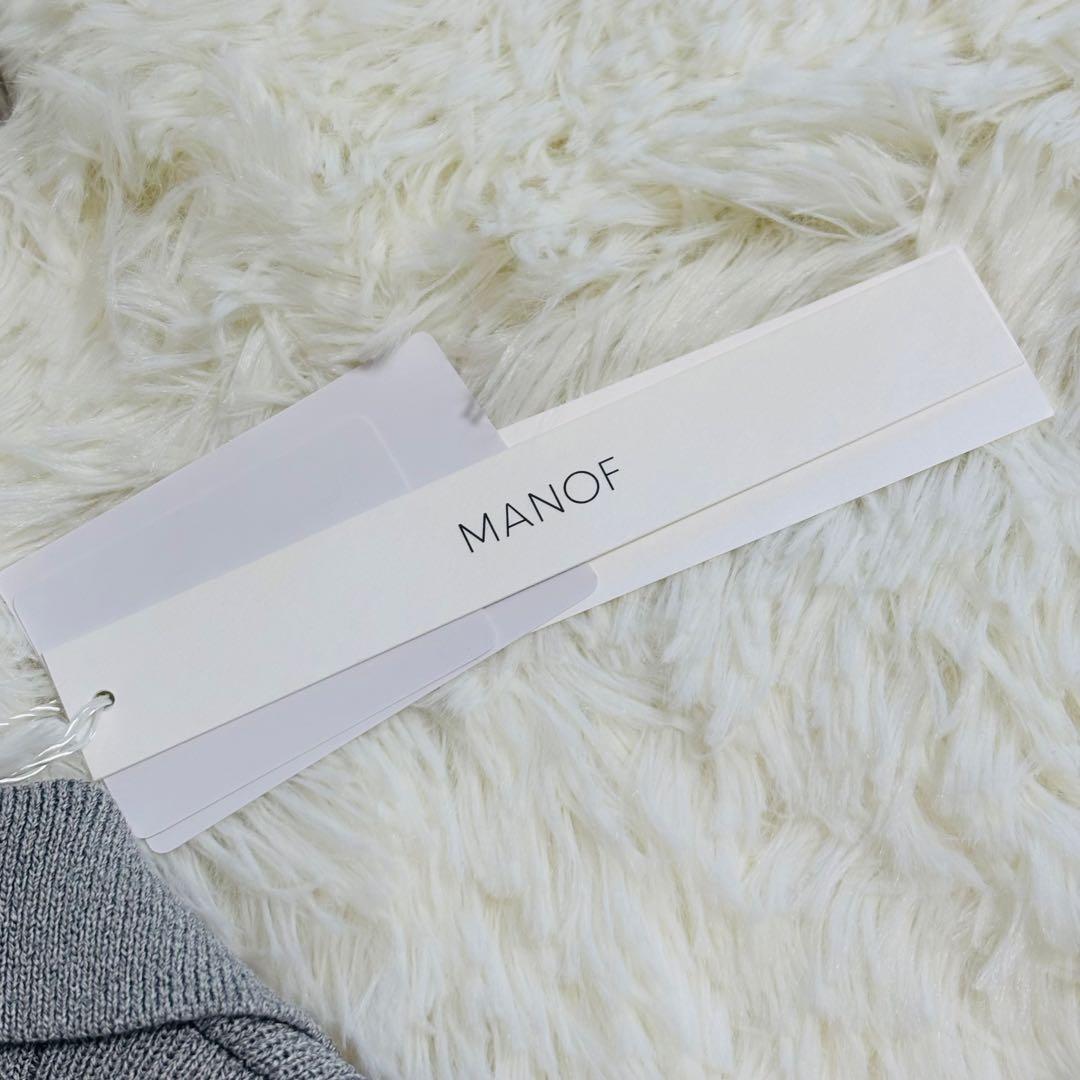 新品25SS MANOF マノフ　ニットポロトップス　グレー　半袖　スキッパー