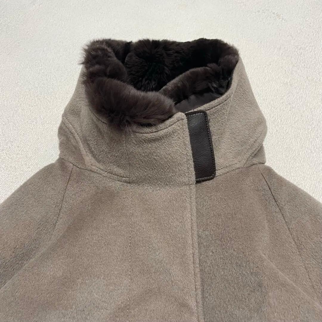 T.K キヨコタカセ アンゴラウール Aラインショートコート レッキスラビット