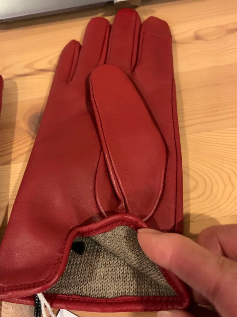 COACH 赤 レザー テックグローブ