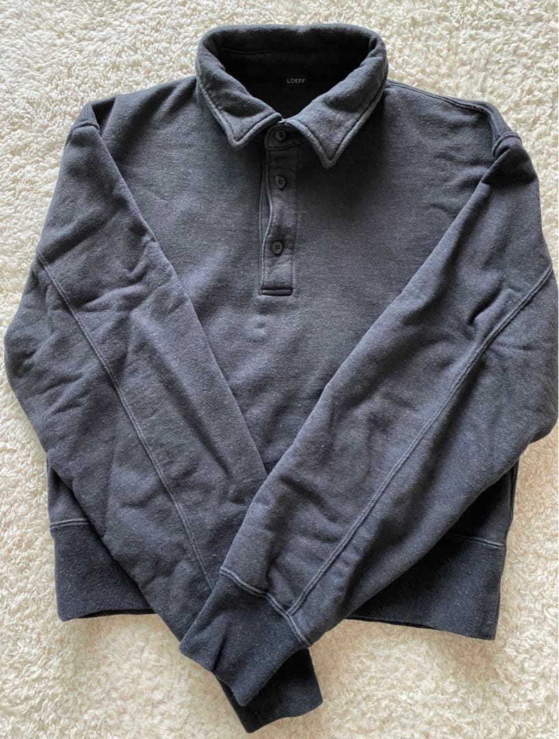 【美品】 ＜LOEFF＞コットン スウェット ポロシャツ