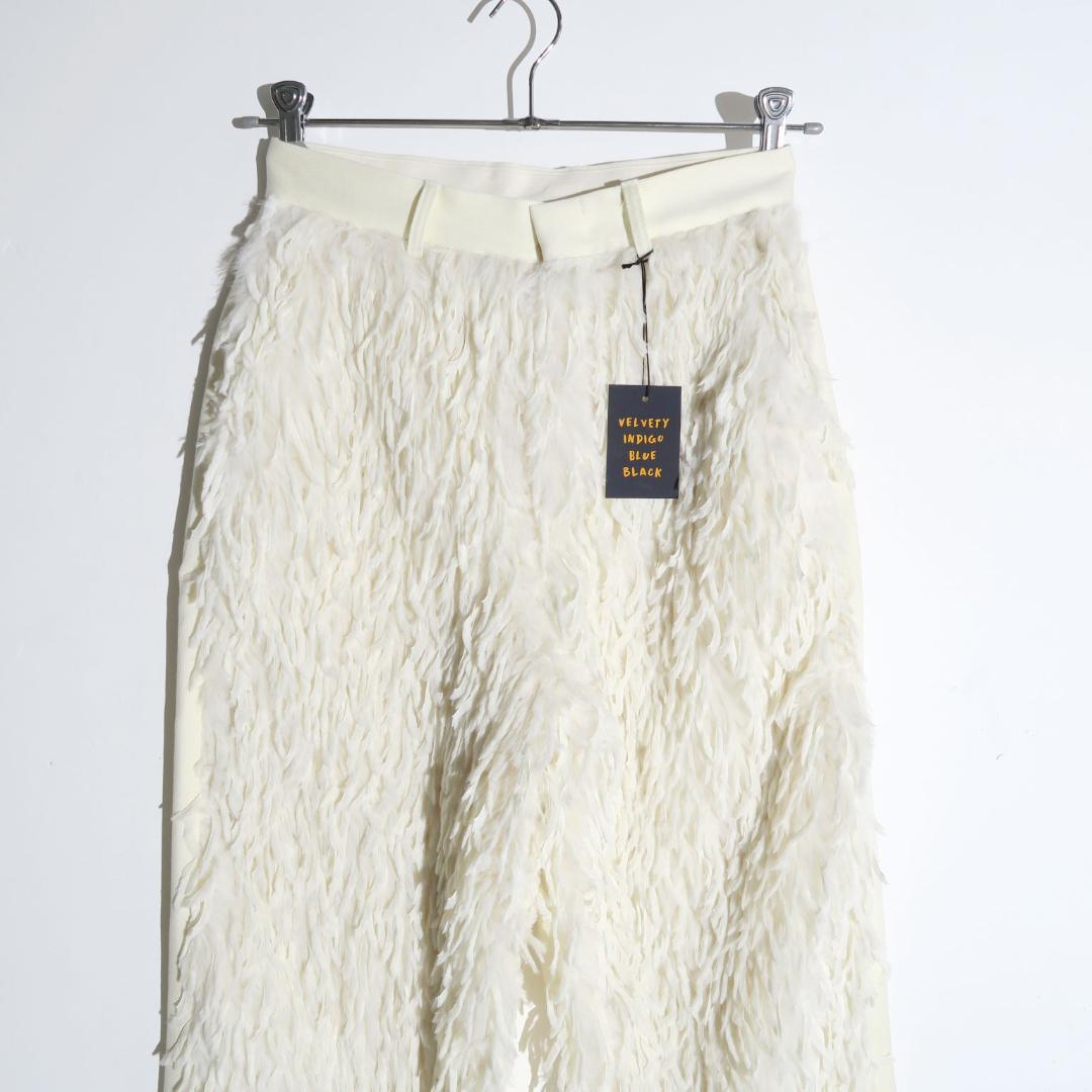 パンツ VELVETY INDIGO BLUE BLACK FEATHER PANT