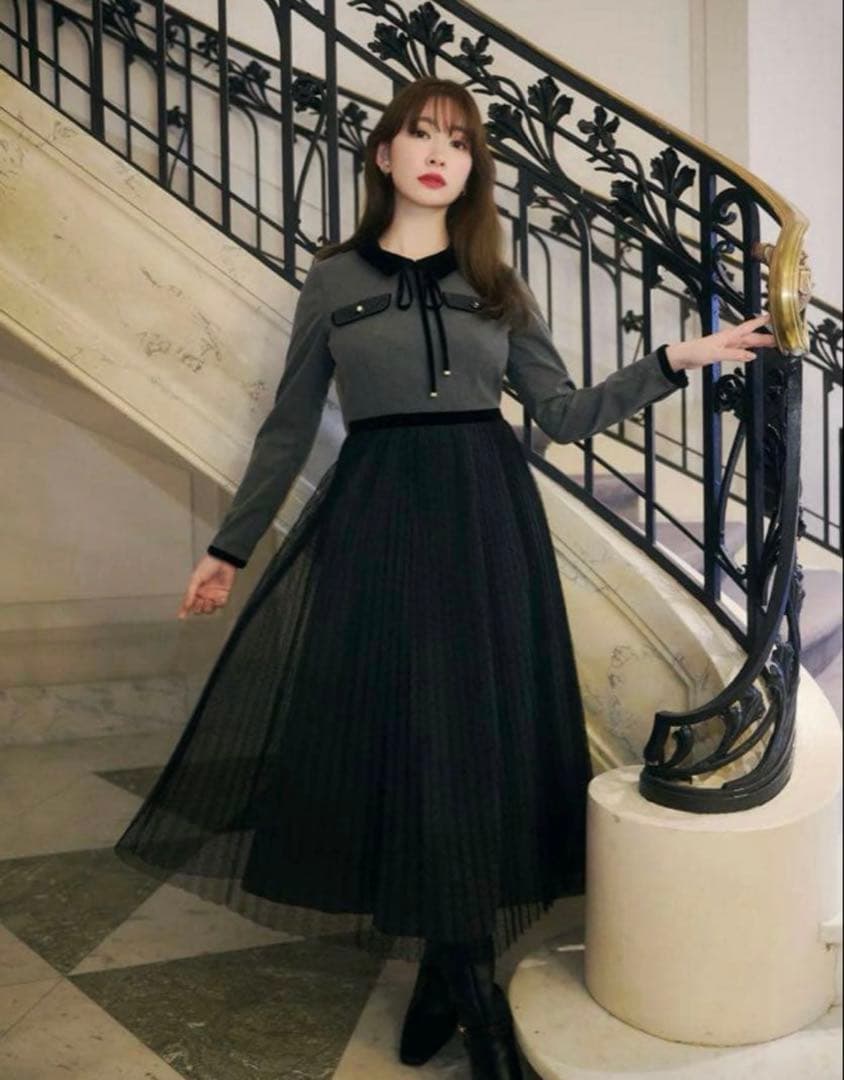 Garnier Pleated Dress ワンピース　herlipto