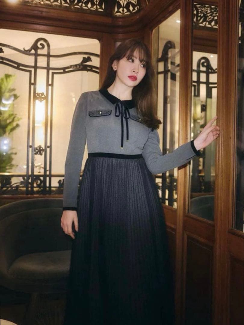 Garnier Pleated Dress ワンピース　herlipto