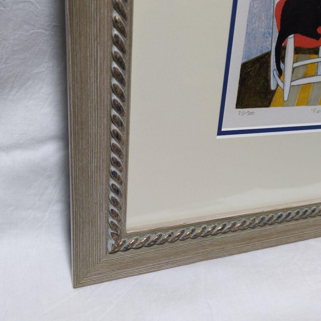 ブレンダ キング　リトグラフ　保証書付　フィッシャーマンズキャット　額入り