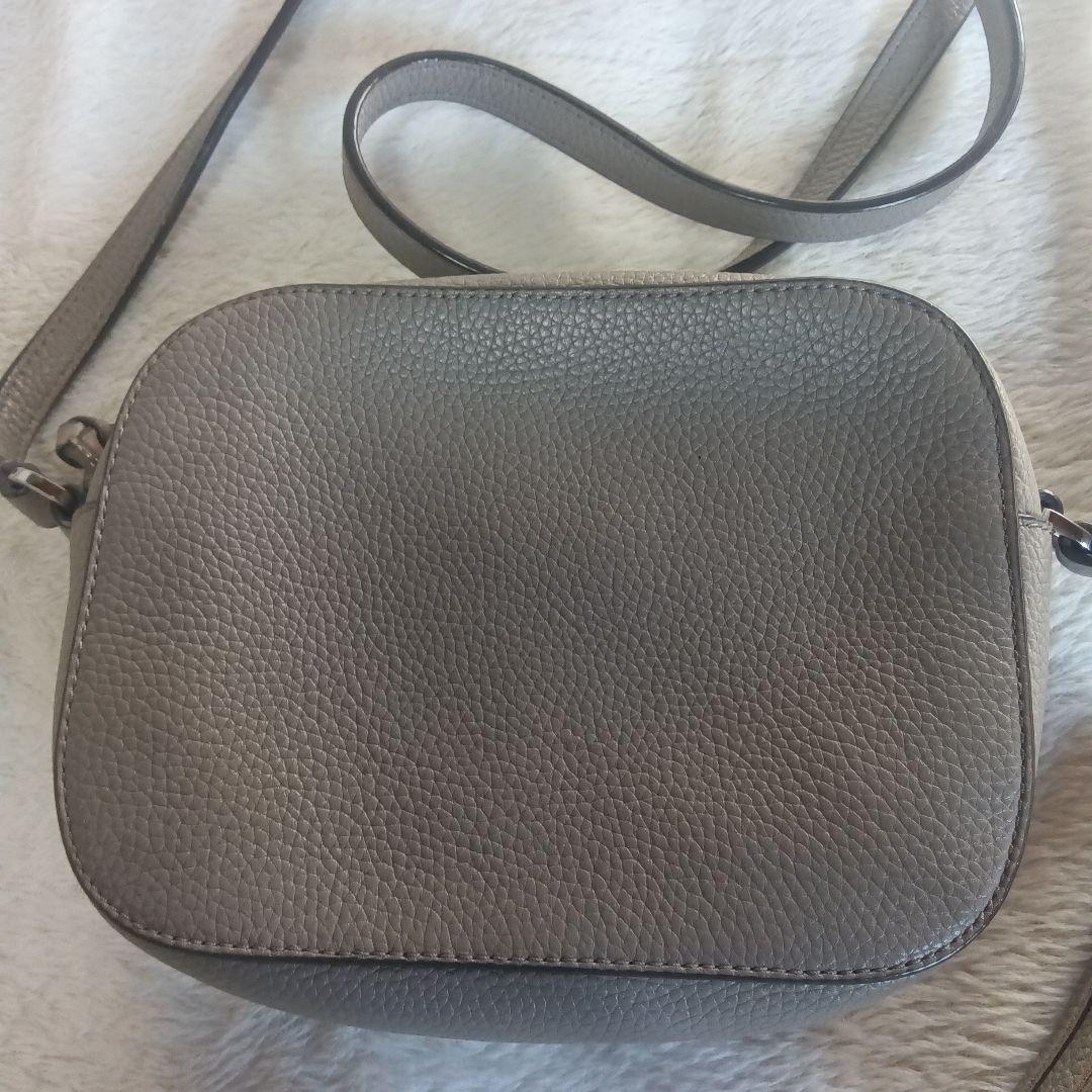 Tory Burch グレー レザー ショルダーバッグ　美品　汚れなし