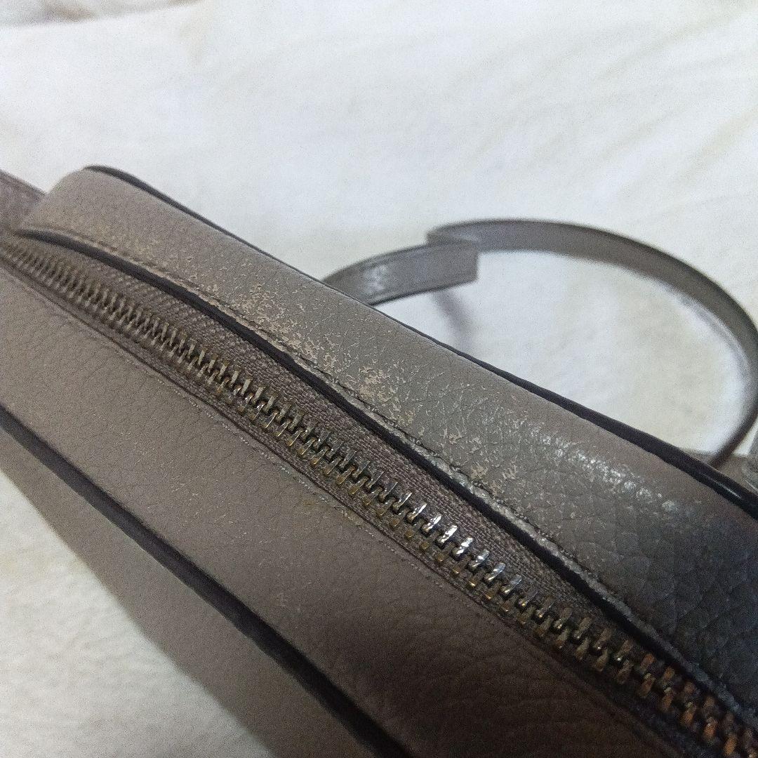 Tory Burch グレー レザー ショルダーバッグ　美品　汚れなし