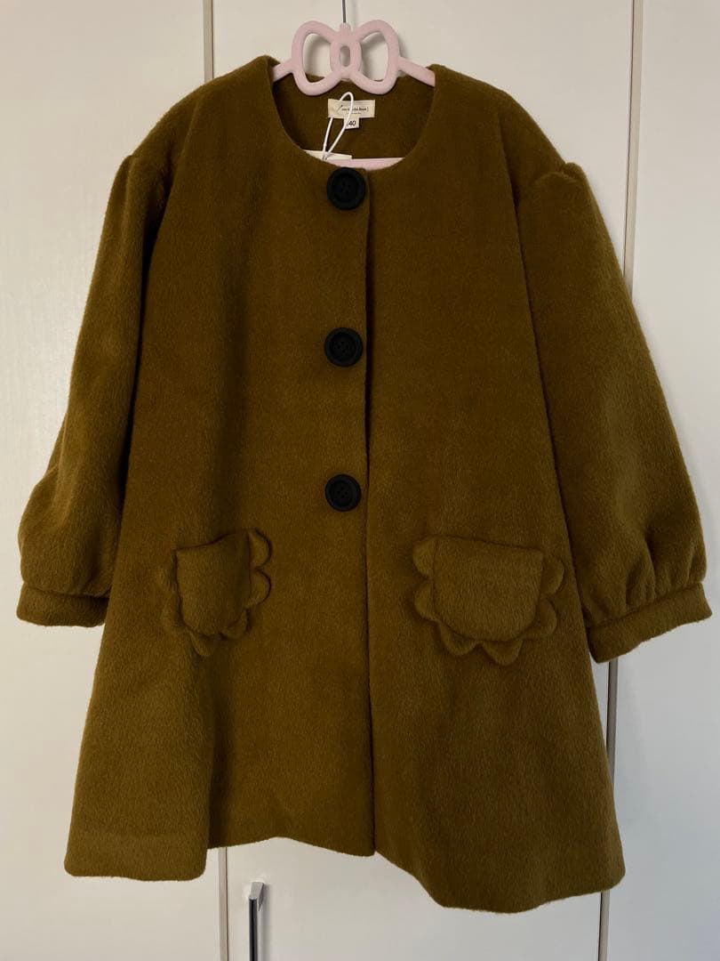 【新品未使用】ランタンスリーブコート　オリーブ