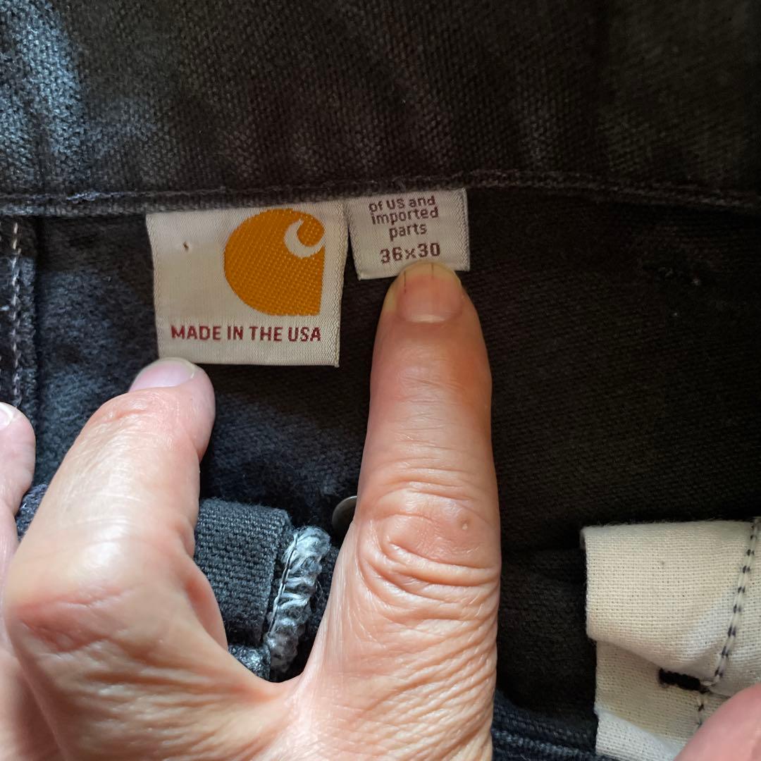 USA製 Carhartt B01-BLK ダブルニー 36×30 黒 フェード