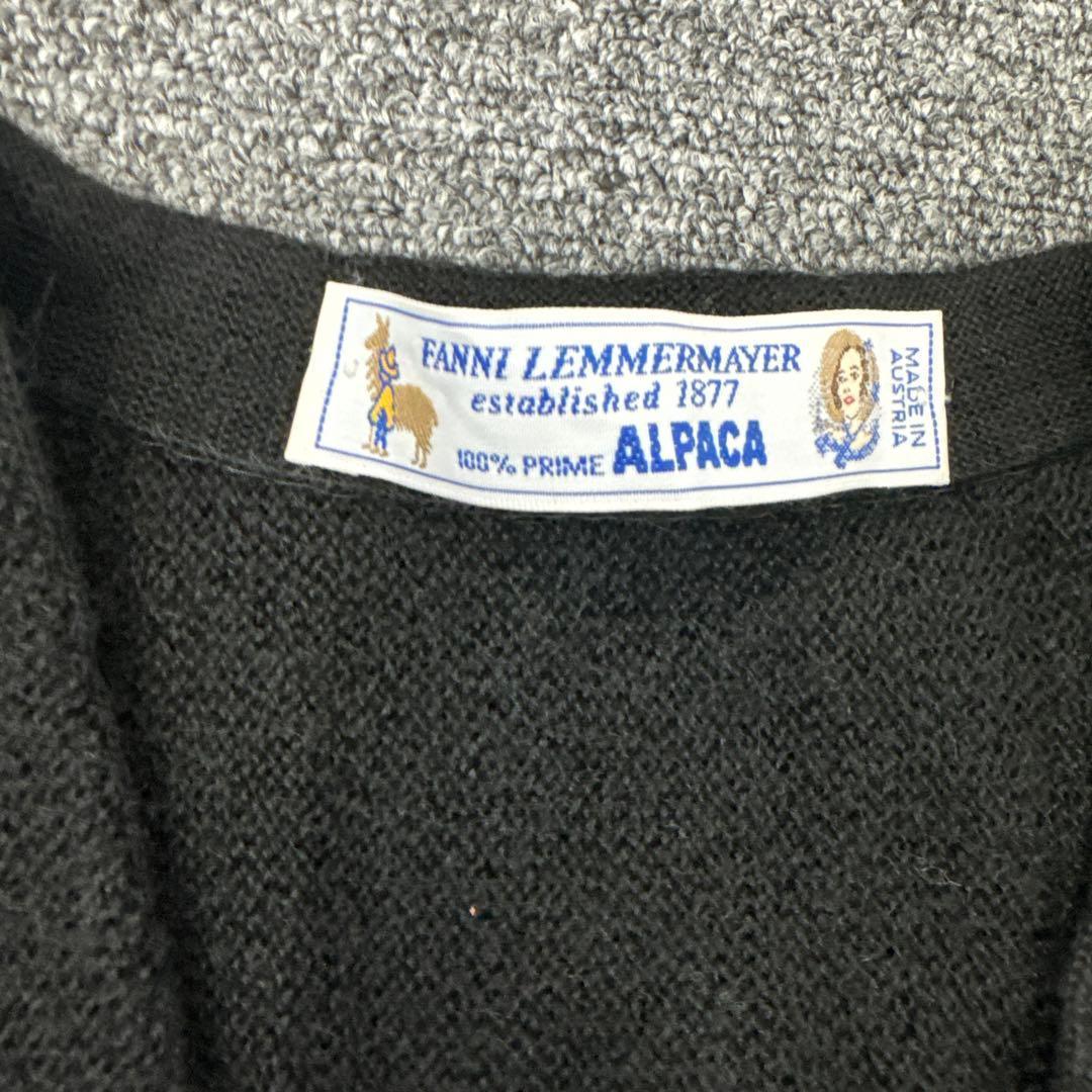 143ファンニレマメイヤー アルパカ100% カーディガン 黒 M